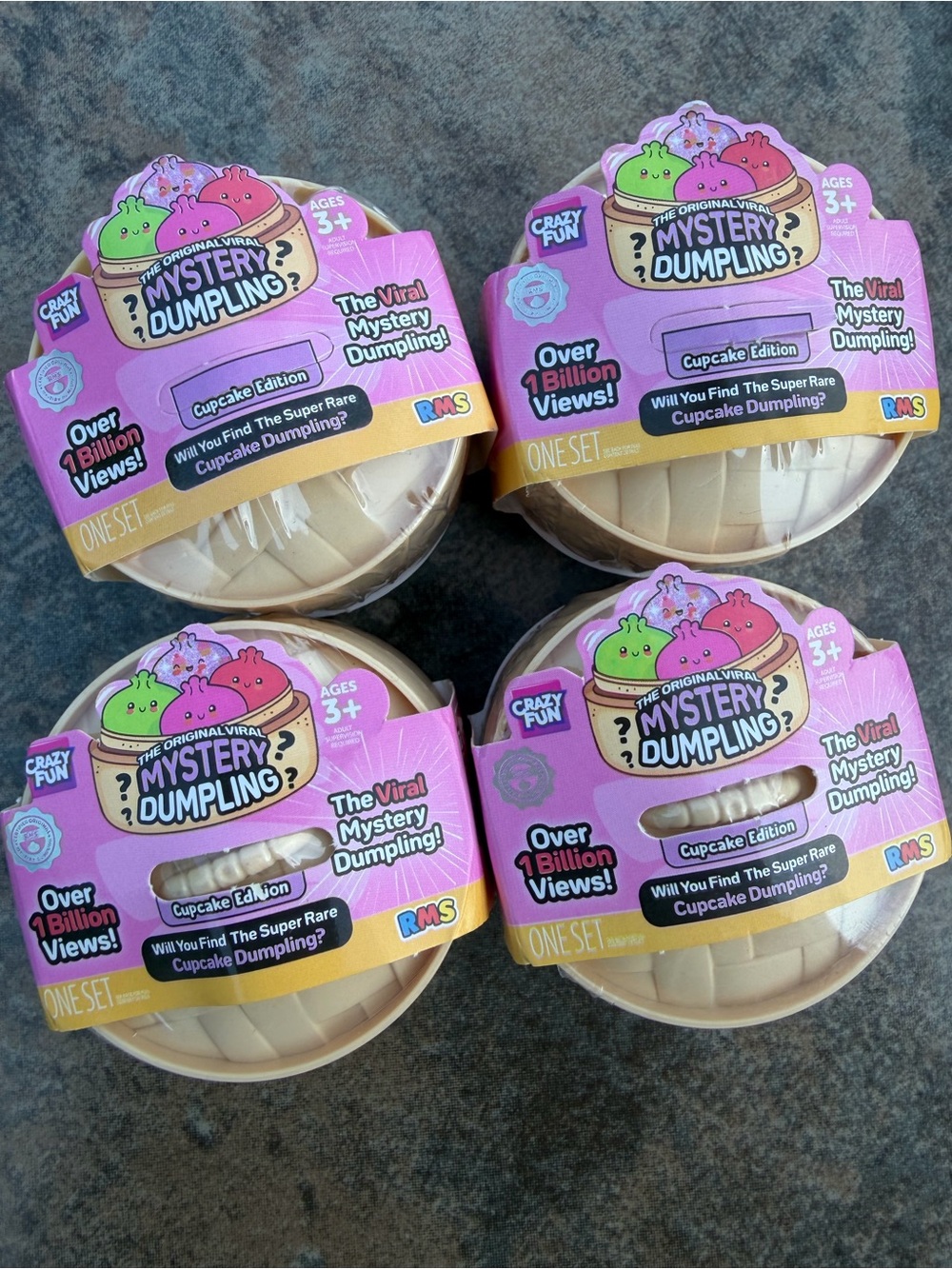 Mystery Dumpling Cupcake Edition - Pink Surprise Toy (Set of 4) *mini*